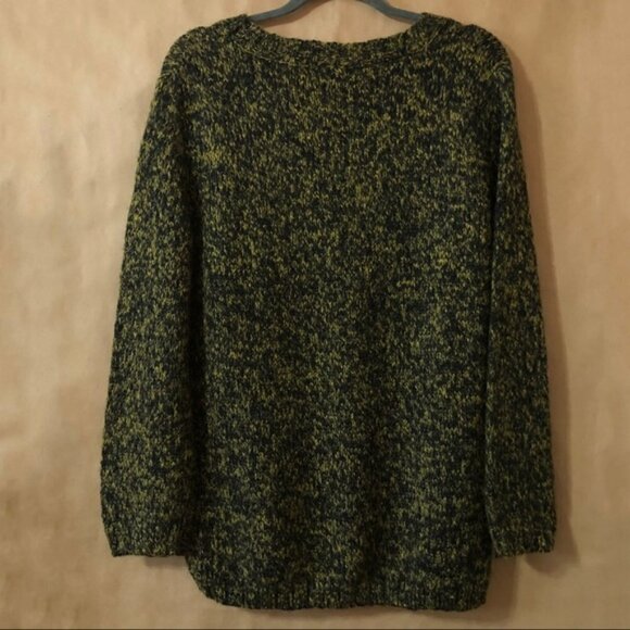 UO | Silence + Noise V-Neck Wool Blend Marled Knit Chunky Pullover Sweater Sz M - Picture 7 of 9